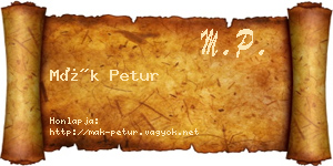 Mák Petur névjegykártya